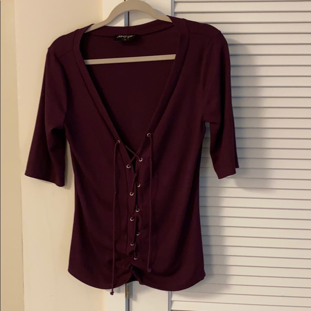 Nasty Gal Lace Up Fitted Shirt